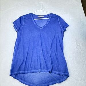 Michael Kors Blue V-Neck Short Sleeve Tee